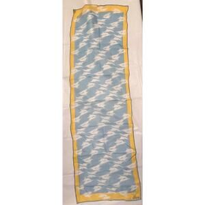 Vintage VERA Neumann Scarf Verasheer Vinal & Silk White birds over blue